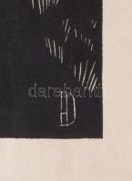 Dallos Hanna (1907-1944): "És ne vígy minket a kísértésbe...", fametszet, papír, jelzett a...