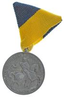1941. "Magyar Délvidék visszafoglalása - Hunyadi János emlékére / Vitéz nagybányai Horthy Miklós kormányzóságának XXII. évében 1941." kétoldalas Zn érdemérem mellszalagon (35,5mm) T:XF, patina