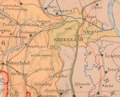 [Térkép] Tolna vármegye térképe. Mértéke: 1:335.000. (1941).
[Budapest], 1941. Magyar Királyi Honvé...