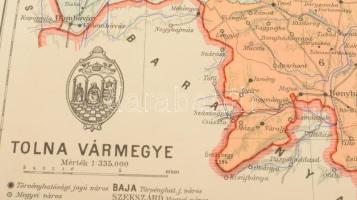 [Térkép] Tolna vármegye térképe. Mértéke: 1:335.000. (1941).
[Budapest], 1941. Magyar Királyi Honvé...