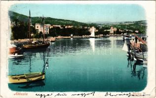 1900 Abbazia, Opatija; Hafen. Edgar Schmidt (Dresden-Budapest) / kikötő / port (EB)
