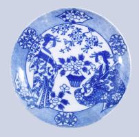 Régi japán európai exportra szánt 6 darab vékonyporcelán csésze 8 darab alátéttel, jelzett, egyik al...