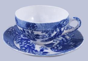 Régi japán európai exportra szánt 6 darab vékonyporcelán csésze 8 darab alátéttel, jelzett, egyik al...