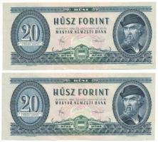 1980. 20Ft (2x) egyugrásos sorszámkövetők "C 342 060939, C 342 060941" T:AU,XF egyiken folt Adamo F17