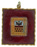 1936. "Erdélyi Szépmíves Céh" egyoldalas zománcozott szögletes bronz medál (33x30mm) T:AU