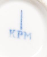 cca 1880-1920 Antik KPM csésze alátéttel, jelzett, kopással, d: 17 cm