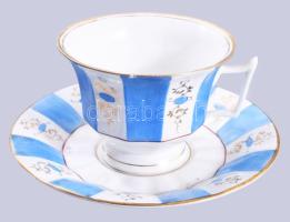 cca 1880 Osztrák emlékbögre alátéttel, kopással, pattogzással, d: 15,5 cm