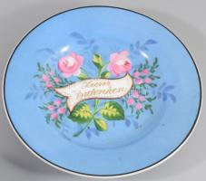 cca 1880 Osztrák emlékbögre alátéttel, kopással, d: 19 cm