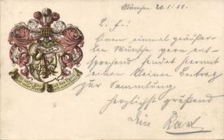 Bavarian school absolvents coat of arms litho