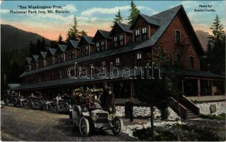 Mount Rainier (Washington), National Park Inn, automobiles. Photo by Asahel Curtis. Lowman &amp; Hanford Co. (EK)