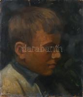 Pólya T jelzéssel: Kisfiú portréja. Olaj, karton. Proveniencia: Saphier-gyűjtemény. Kissé sérült. 32,5x28 cm