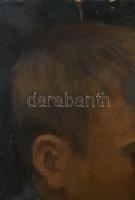 Pólya T jelzéssel: Kisfiú portréja. Olaj, karton. Proveniencia: Saphier-gyűjtemény. Kissé sérült. 32...