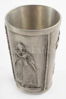 Régi díszdoboz és pohár, h: 10 cm alatt