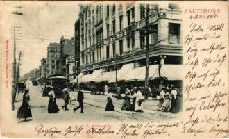 1901 Baltimore (Maryland), N. Howard Street, shops, tram. Henry Rinn jr. (fl)