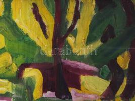 Jelzés nélkül, XX. sz. magyar festő: Expresszív táj. Olaj, vászon, kartonon. Proveniencia: Saphier-g...