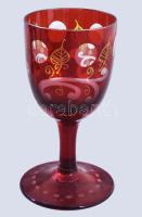 cca 1800 Bíborpácolt italos készlet 6 pohárral, minimális kopással, m: 8,5-27 cm