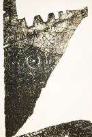 Szőcs Géza (1967-): A két torony, 2009. Aktív technika, dombornyomás, papír, jelzett, művészpéldány ...