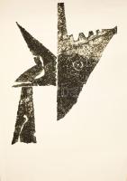 Szőcs Géza (1967-): Egy pár, 2009. Aktív technika, dombornyomás, papír, jelzett, művészpéldány EA I/I számozással. Lapszéli kisebb szakadással. Hajtásnyommal. Lapméret: 100x70 cm