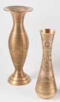 4 db réz indiai váza, díszített 19-24 cm