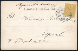 1900 Turul 2f csillag vízjellel 1904-ben postázott nyomtatvány képeslapon