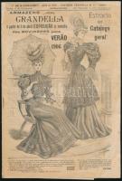 1906 Armazens Grandella portugál női divat katalógus sok illusztrációval 18p. + 2 p