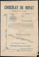 1900 Chocolat de Royal képes csokoládé reklám nyomtatvány 4p.