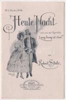 "Heute Nacht, wenn die Sterne glüh'n!" Lied aus der Operette 'Lang, lang ist's her...'. Op. 275. Text von Bruno Hardt, Musik von Robert Stolz. Lyra Verlag, M. L. Karten No.6. / operetta sheet music, folding card (EK)
