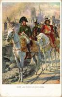 1913 Dans le ruines de Smolensk. M. M. Vienne, M. Munk Nr. 798. / Napóleon Szmolenszk romjainál / Napoleon by Smolensk, French military art postcard (EK)