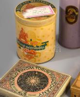 Doboznyi vegyes reklám tétel, zömmel dobozok, közte Beliczay mézeskalács, Orion kulacs, Princesas sz...