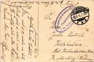 1916 General v. Emmich / Otto von Emmich + "Reserve-Lazarett Meiningen Abt. Schiesshaus" (...