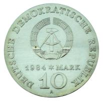 Német Demokratikus Köztársaság 1984. 10M Ag "Alfred Brehm" (17g/0.500/31mm) kapszulában T:UNC,AU German Democratic Republic 1984. 10 Mark Ag "Alfred Brehm" (17g/0.500/31mm) in capsule C:UNC,AU Krause KM#99