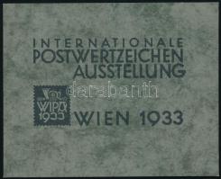 Ausztria 1933 WIPA blokk kifogástalan állapotban tokkal együtt, a beragasztásból származó jelentékte...