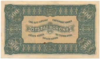 1923. 500K "Magyar Pénzjegynyomda Rt. Budapest." nyomdahely-jelöléssel "5A 009 567308...