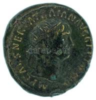 Római Birodalom 101-102 / Traianus / Róma / Sestertius bronz (13,31g) T:XF patina Roman Empire 101-102 / Trajan / Rome / Sestertius bronze "IMP CAES NERVA TRAIAN AVG GERM P M / TR POT COS IIII PP - S-C" Abundantia seated left on chair formed of two cornucopiae, holding sceptre (13,31g) C:XF patina RIC II 428