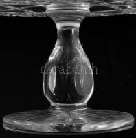 Ólomkristály talpas tortatál, hibátlan, d: 23 cm, m: 13 cm