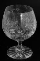 Ólomkristály brandy pohár garnitúra, 6 darab, hibátlan, m: 13 cm