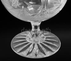 Ólomkristály brandy pohár garnitúra, 6 darab, hibátlan, m: 13 cm