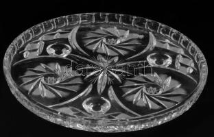 Ólomkristály kínáló, 3 lábon, hibátlan, d: 25 cm