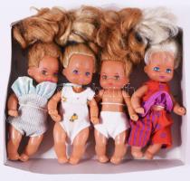 ca 1970 4 db Mattel baba, jelzettek. kb 13 cm