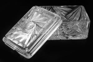 Ólomkristály doboz, hibátlan, 12x9 cm