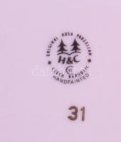 H&amp;C vintage krémrózsaszín csésze alátéttel, jelzett, hibátlan, d: 14 cm