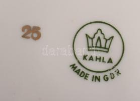 Kahla zsánermintás irizáló egyszemélyes reggeliző szett, jelzett, kis kopással, d: 19,5 cm