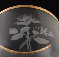 Kristályüveg talpas pohár garnitúra, 6 darab, hibátlan, m: 19 cm