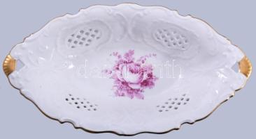 Pirkenhammer kínáló, áttört mintával, jelzett, hibátlan, 32x16 cm