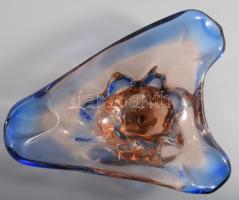 Cseh anyagában színezett asztaldísz, hibátlan, 19x14 cm