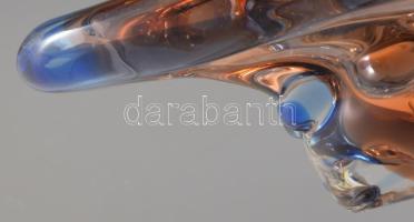 Cseh anyagában színezett asztaldísz, hibátlan, 19x14 cm