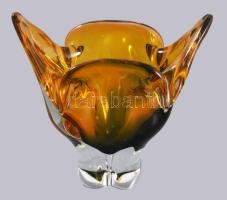 Cseh anyagában színezett asztaldísz, hibátlan, m: 18 cm