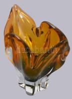 Cseh anyagában színezett asztaldísz, hibátlan, m: 18 cm