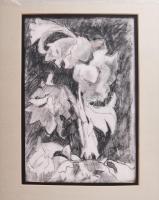 Ziffer Sándor (?): Csendélet. Szén, papír, jelezve jobbra fent. Paszpartuban. 29,5x20,5 cm