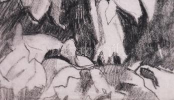 Ziffer Sándor (?): Csendélet. Szén, papír, jelezve jobbra fent. Paszpartuban. 29,5x20,5 cm